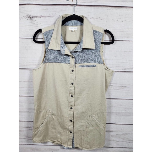 Gilded Intent Women's Button Up with Embellished Detail Shirt Size M - Picture 1 of 6